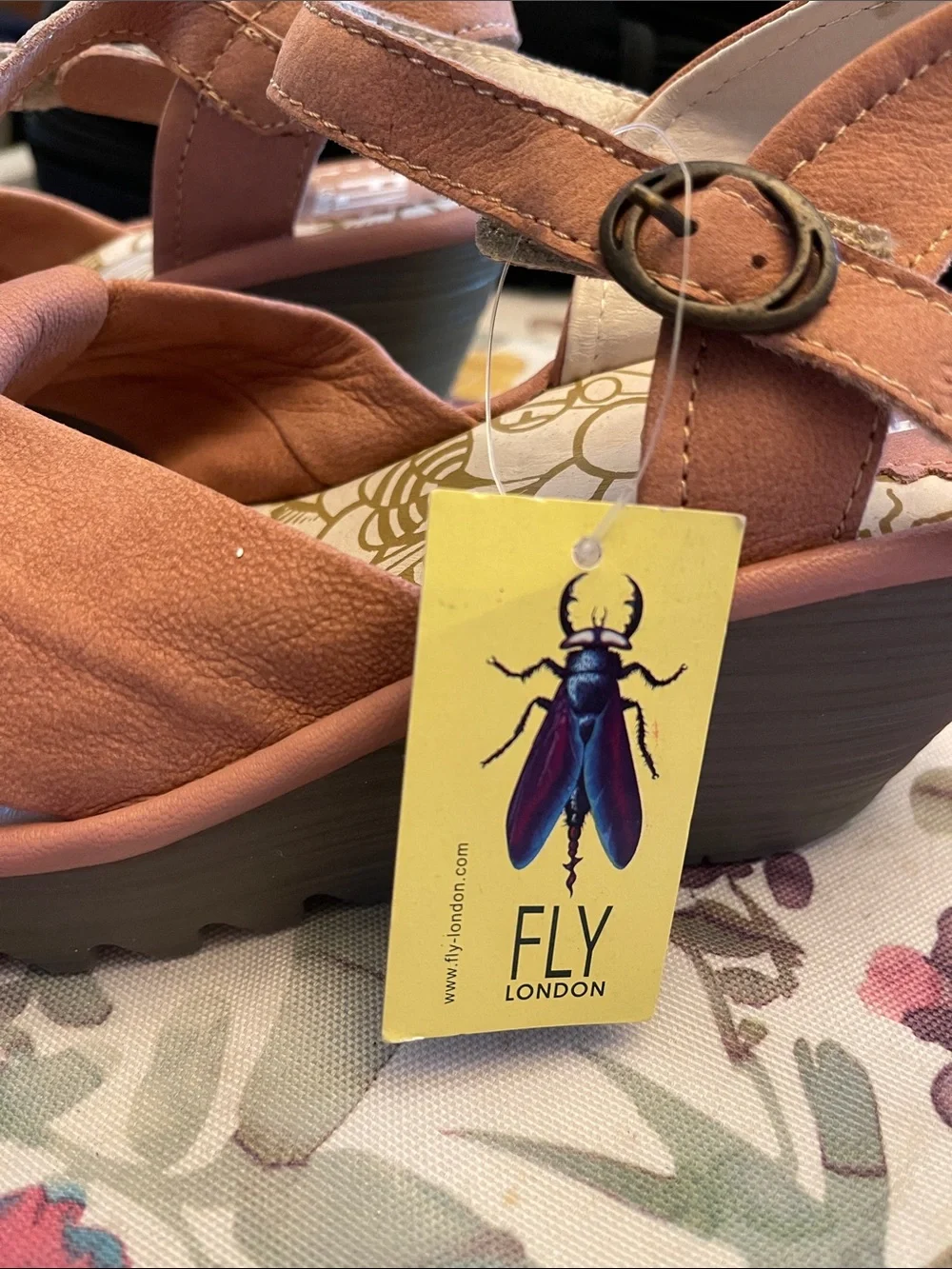 FLY London Women's Rose Crisscross Leather Wedge Sandals